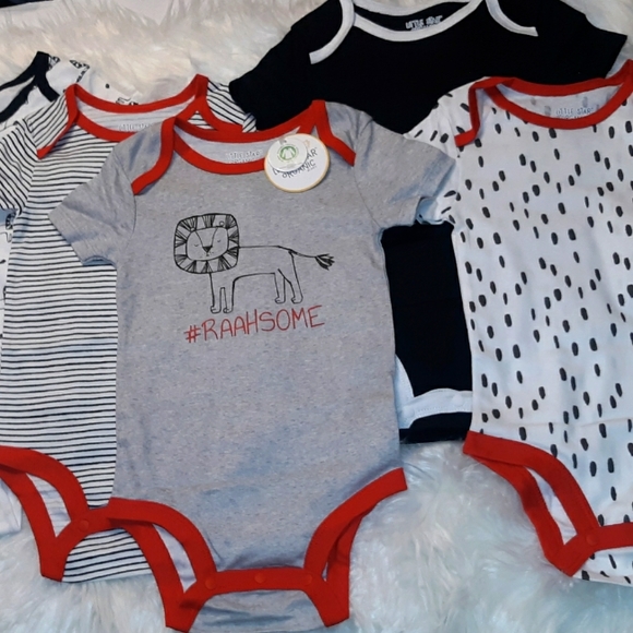 NWT Little Star Organic Super soft 5 pack Bodysuits *18mo* - Picture 3 of 14